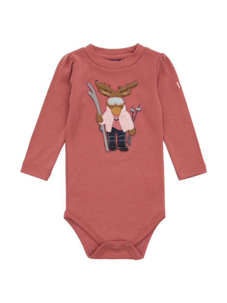 Bilde av WoolLand Høvringen body baby girl Burned Rose